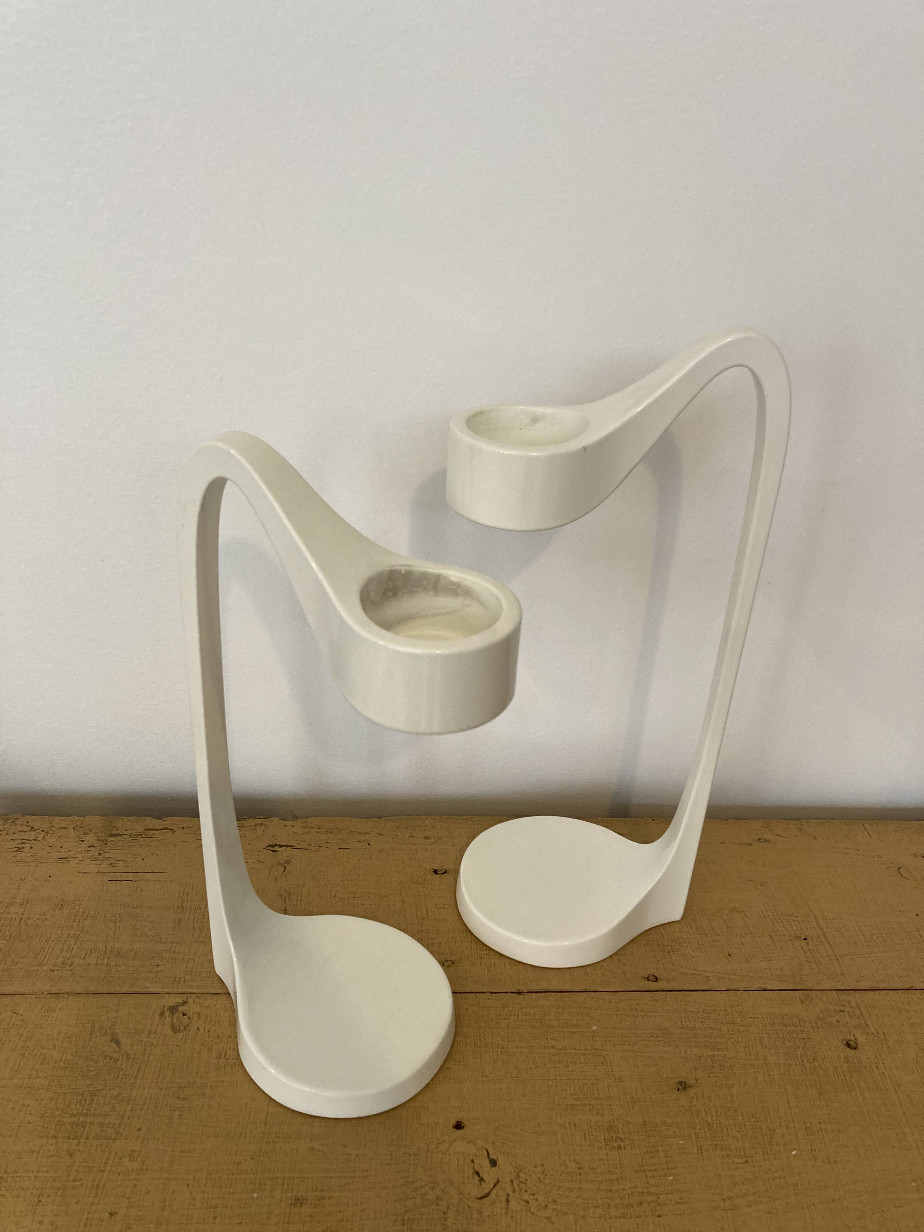 Pair of vintage Ikea Monika Mulder designer candlesticks