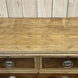 English chest of drawers in frene and nineteenth yew magnifying glass