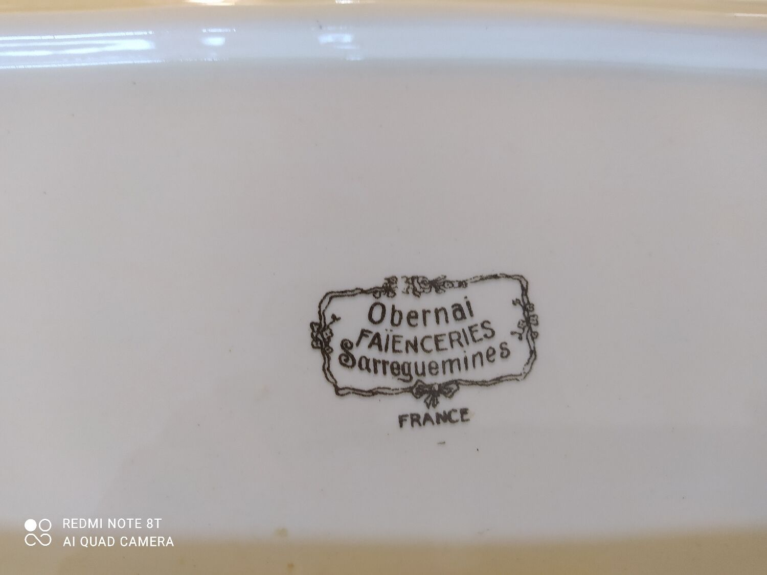 Old earthenware fish dish Obernai Sarreguemines