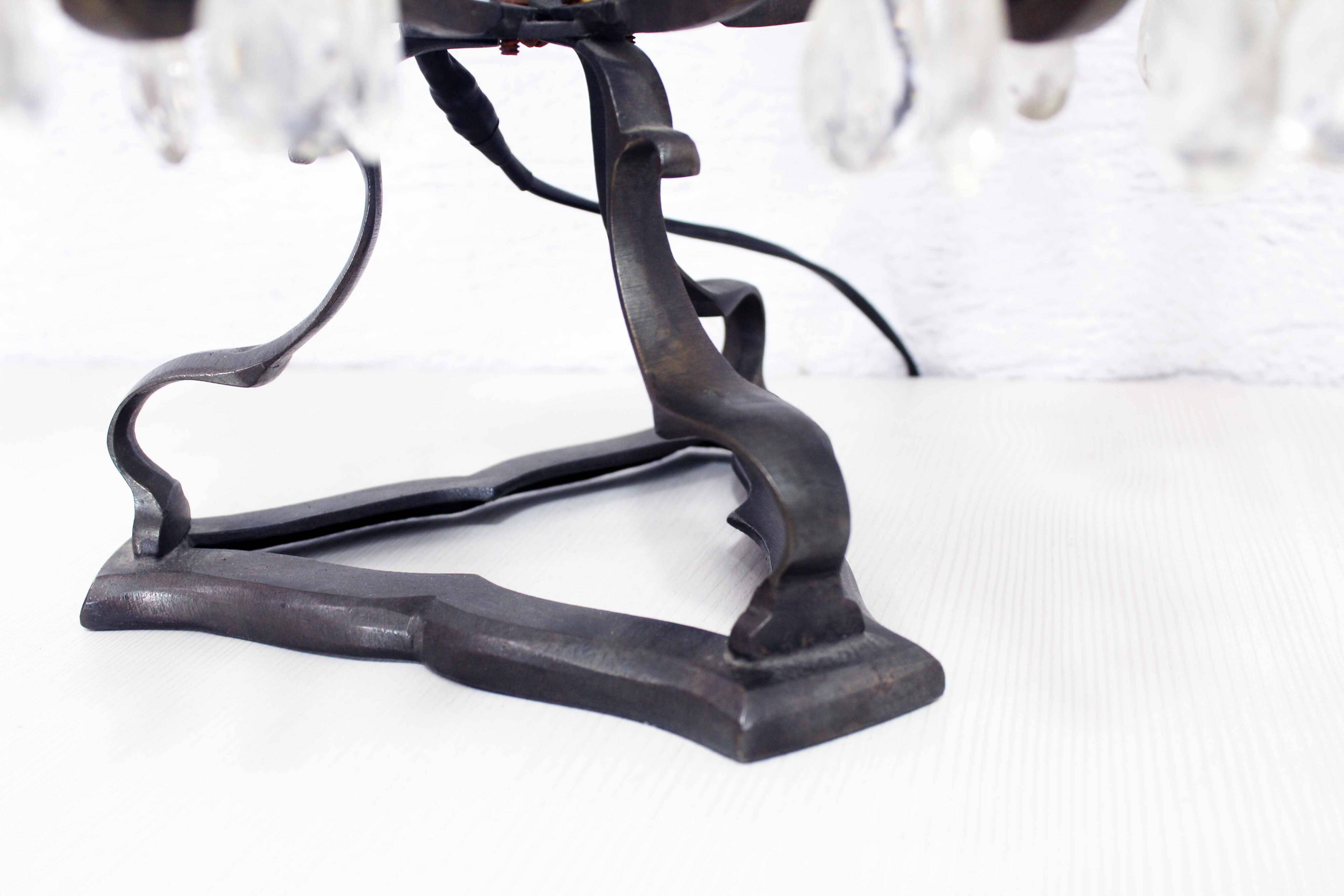 Girandole lamp in crystal and iron