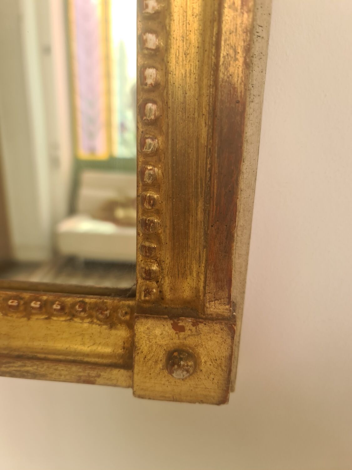 Rectangular gilded mirror, pure lines 59x79cm