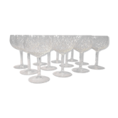 Set de 12 verres à pied en cristal gravé