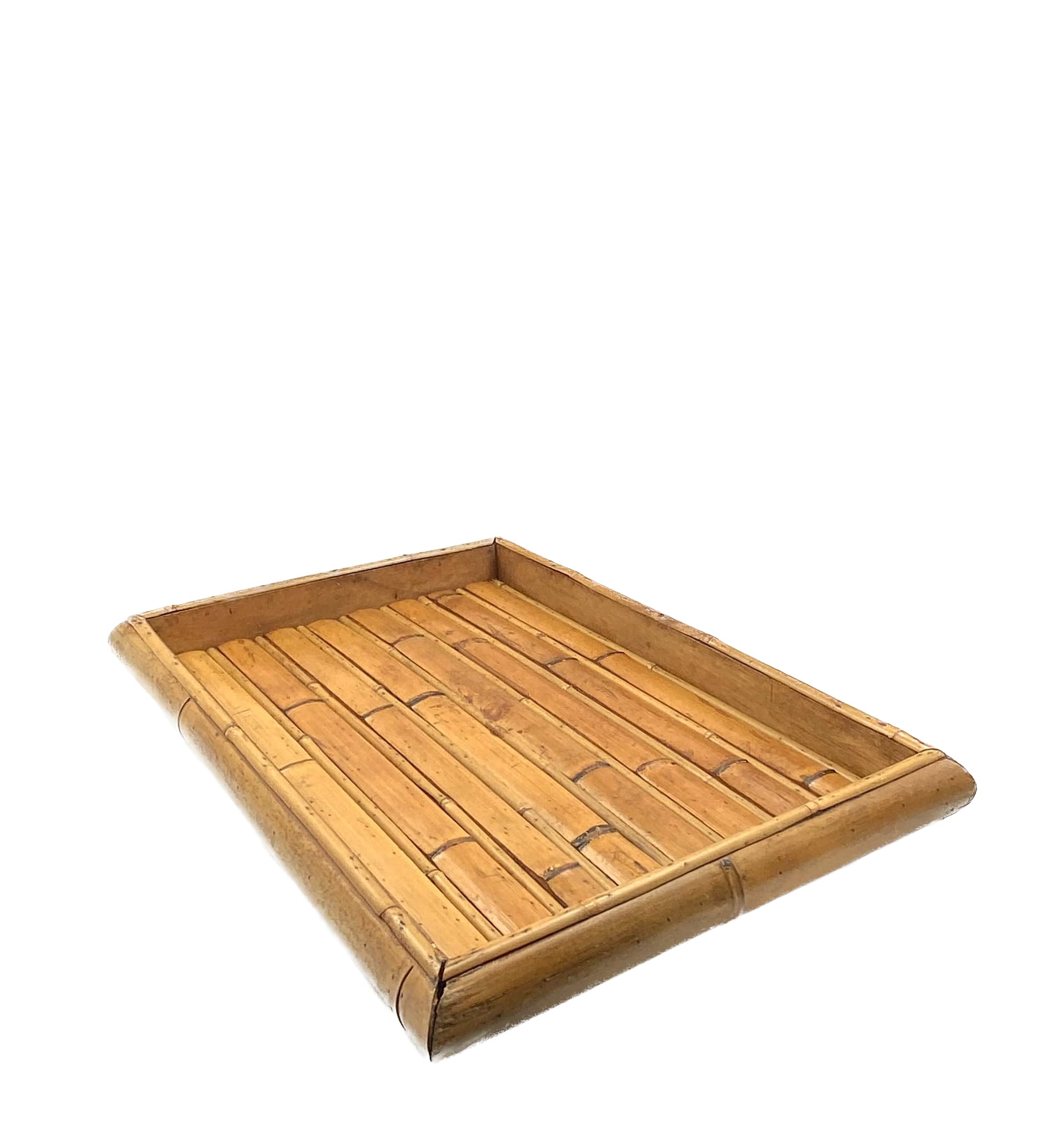 Plateau en bambou, Italie années 1970