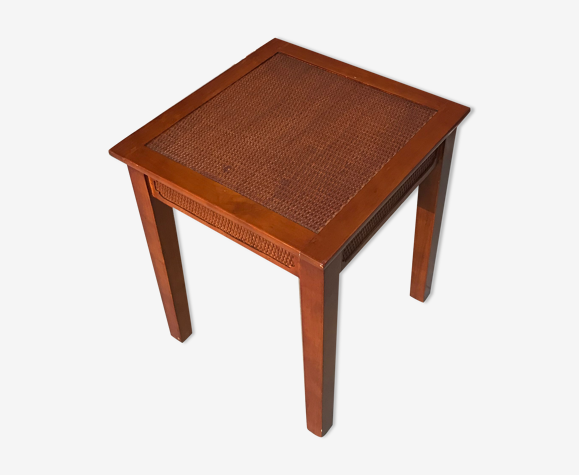 Table de chêne avec tressage rotin