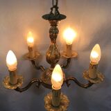Lustre 5 lumières en bronze