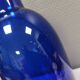 Holmegaard Harlequin Glass vase in blue with thick green base. Designed by Anja Kjær in 1994.