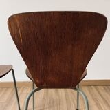 Pair of 3107 chairs - wood & metal