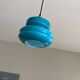 Suspension lampshade antique in blue opaline glass