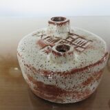 Pique flowers 60s 70s signed ceramic vase