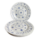 5 Grandes assiettes faïence à fleurs bleues