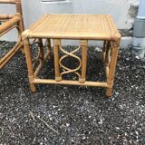 Double bamboo bed and bedside