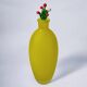 Yellow satin vase in Murano glass, Italy, 1980s
