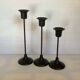 Scandinavian trio of candlesticks with tulip base