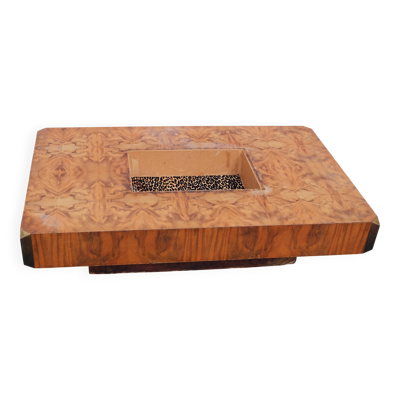 Table basse en loupe d'orme Alveo Willy Rizzo vintage
