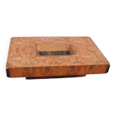 Vintage Alveo Willy Rizzo elm burl coffee table