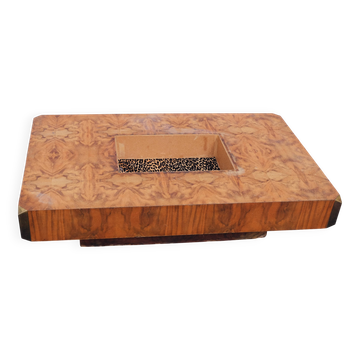 Table basse en loupe d'orme Alveo Willy Rizzo vintage