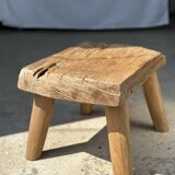 Small side table or stool in four-legged blond teak H:30 L43 l30