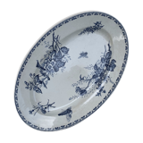 Plat terre de fer bleu oval