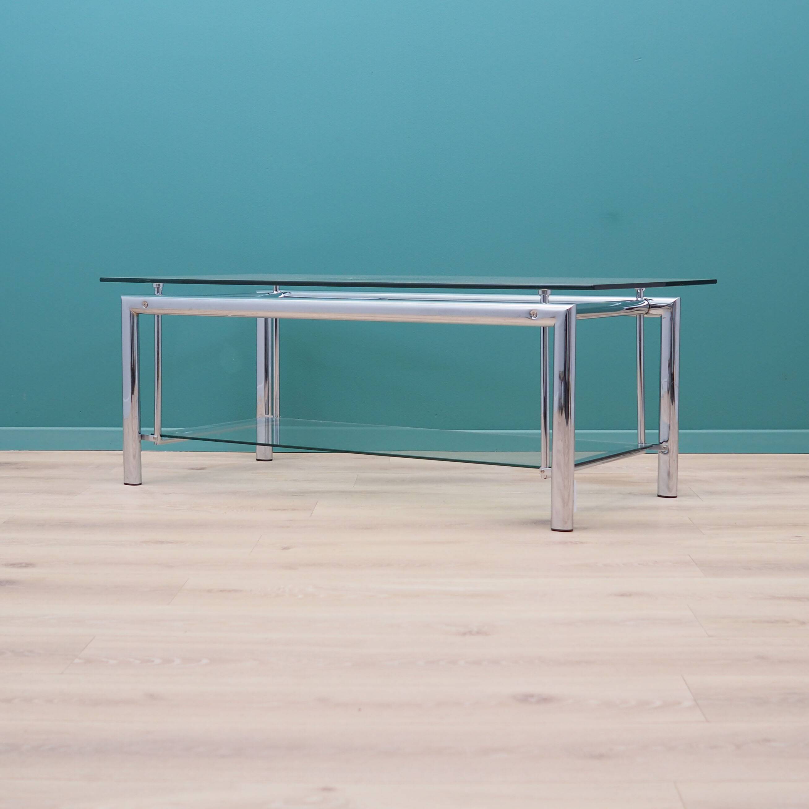 Table basse en verre, design danois, années 1970, production : Danemark