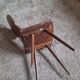 Old Alpine peasant chair from the 18th century – Heart-shaped cut-out violin backrest