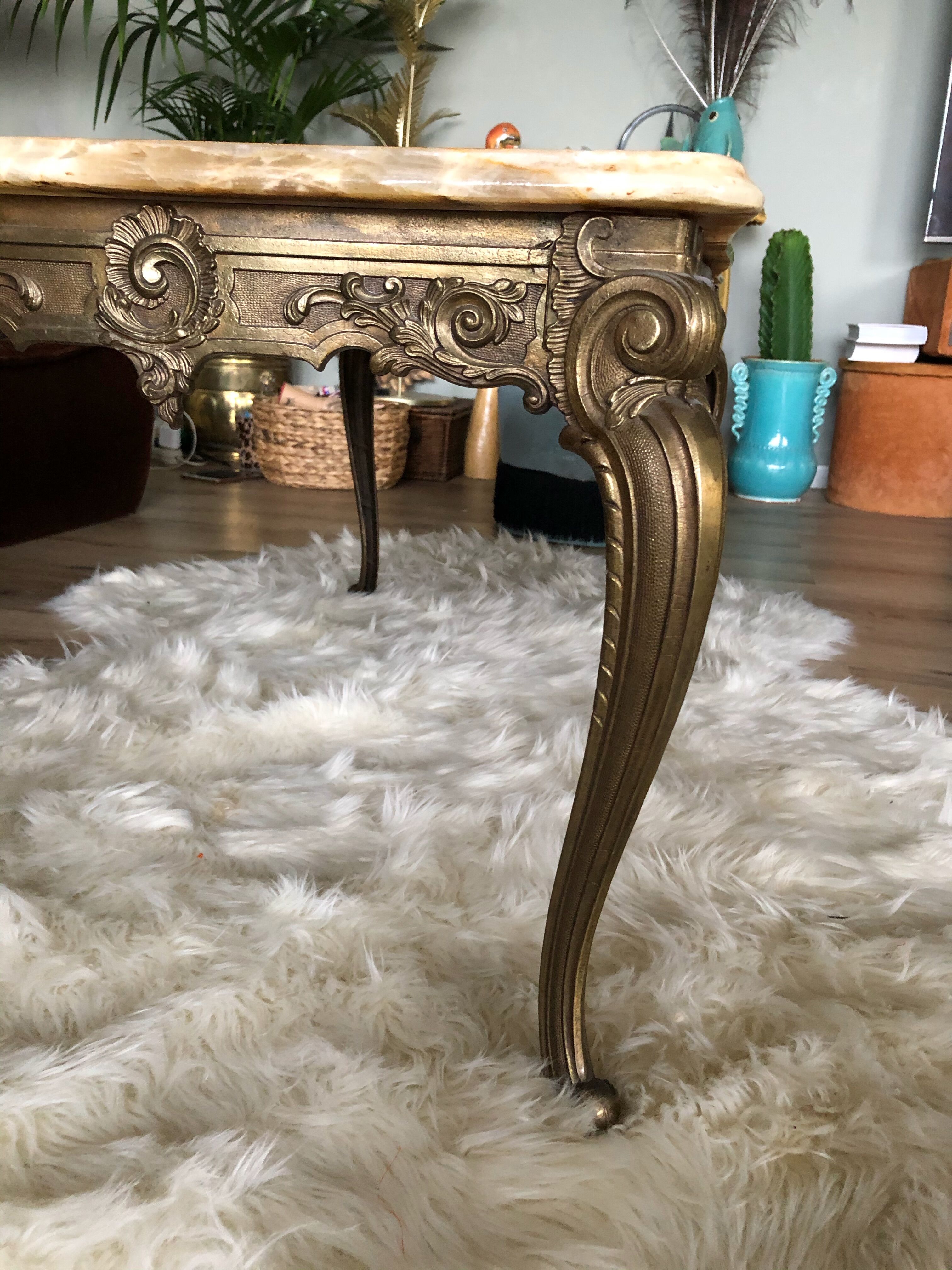 Marble and gold coffee table
