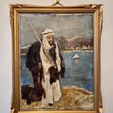 Old painting, portrait of an orientalist, signed and dated 1939.
