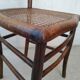 Set of 4 antique bistro chairs canned seats