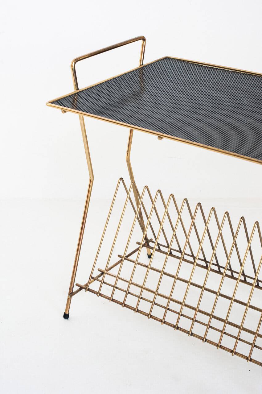 Vintage vinyl record table or magazine rack. France, 1950s