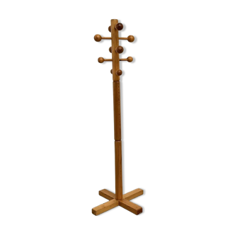 Free-standing coat rack in solid pine, Les Arcs, 1970s