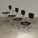 Adjustable industrial chair metal Czechoslovakia 1960