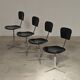 Adjustable industrial chair metal Czechoslovakia 1960