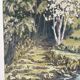 Oil on canvas "Bridge over the stream", signed Chauveau 1968