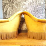 Duo of antique toad armchairs