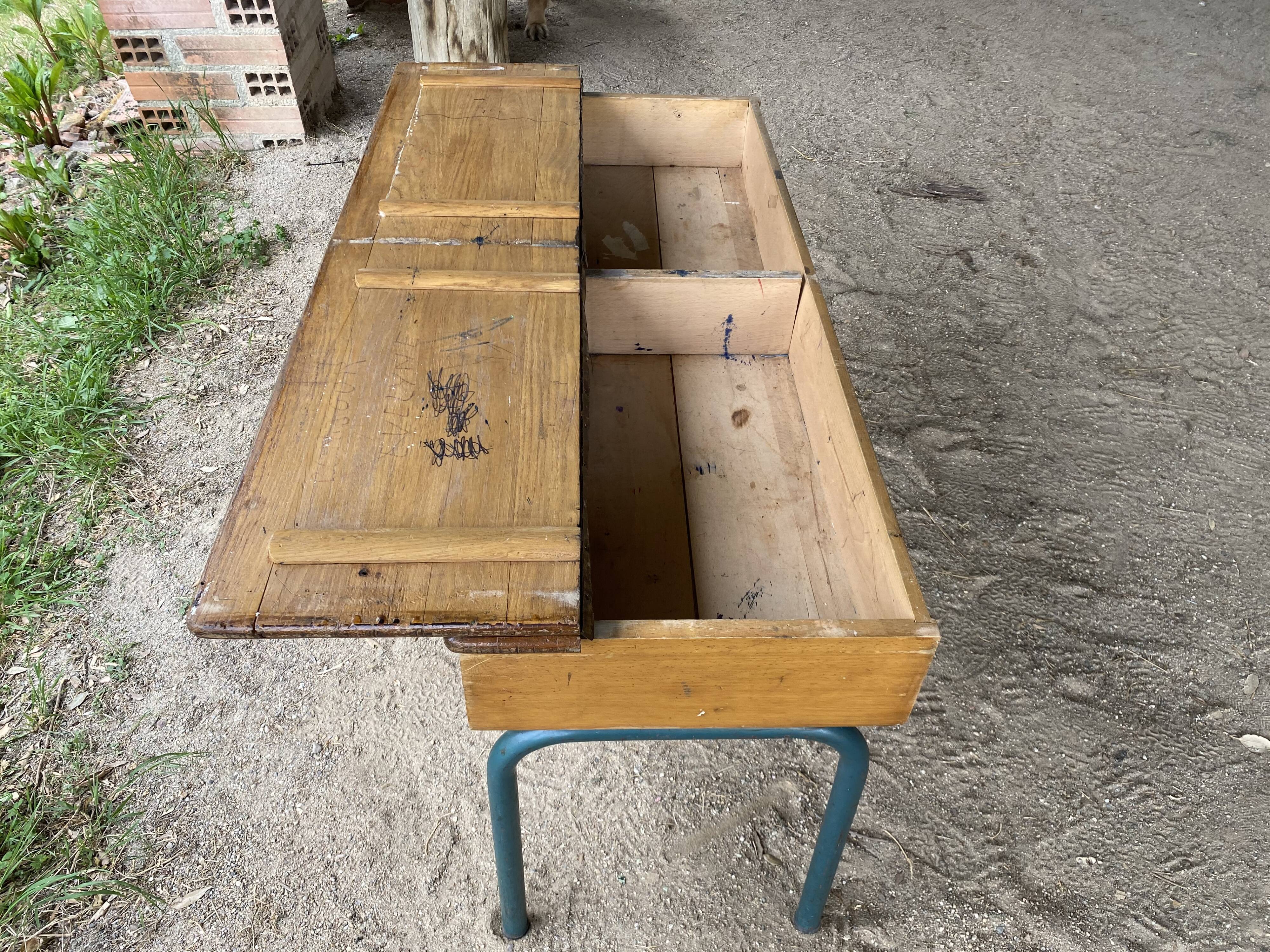 Double desk school desk Stella - French manufacturing (Tarn)