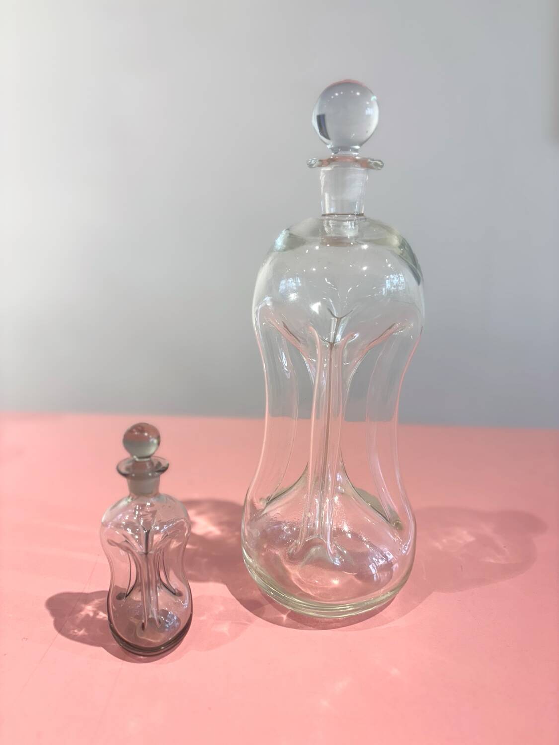 2 Holmegaard glass carafes