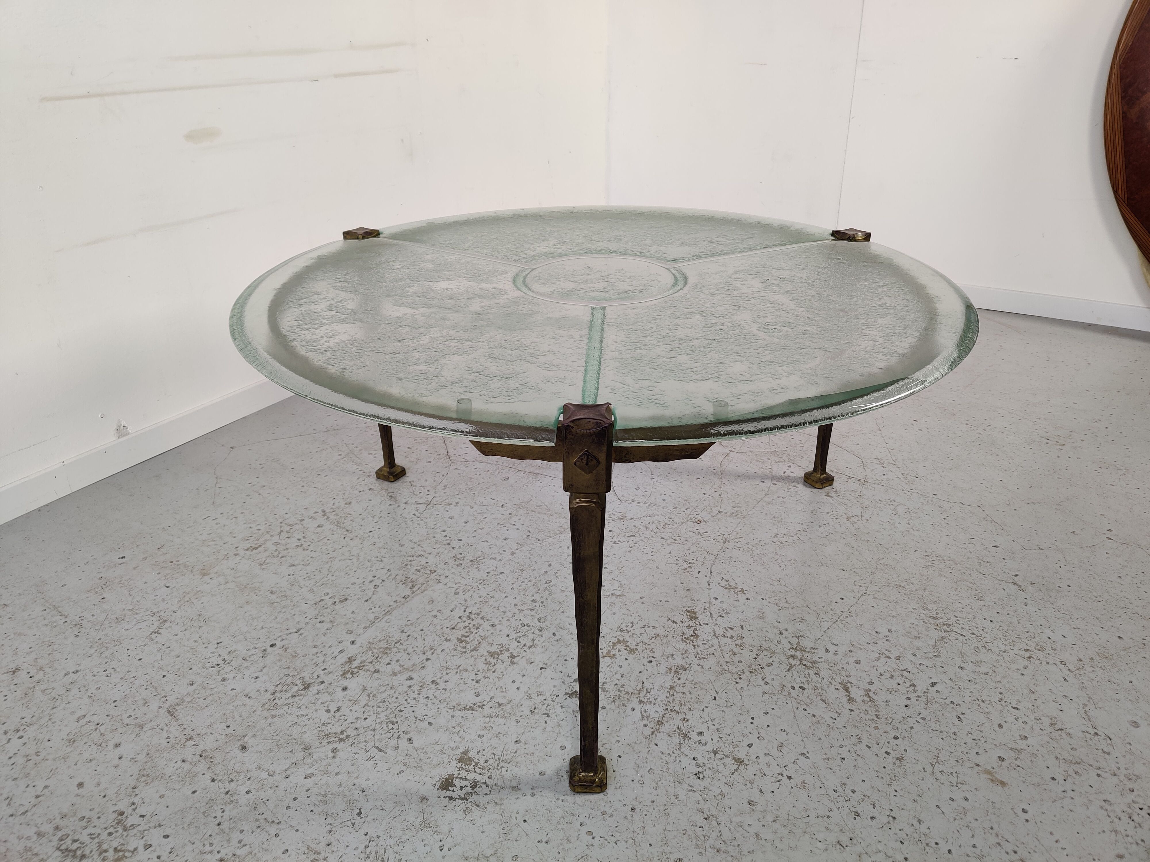 Brutalist vintage coffee table, 80s