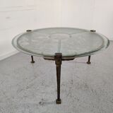 Brutalist vintage coffee table, 80s