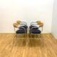 Set of 4 Chrome and Wood Chairs, Italy, 1980s
