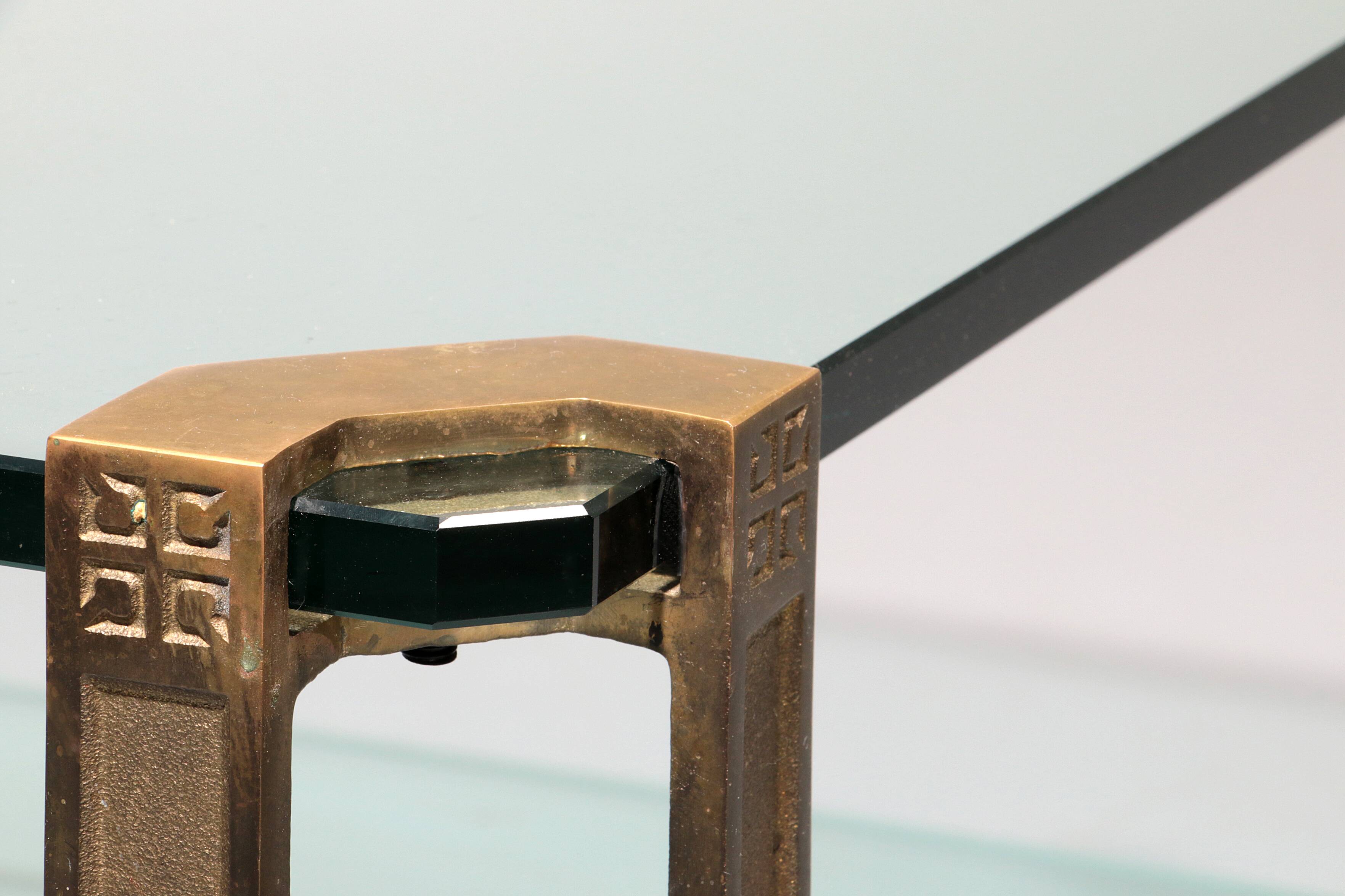 Peter Ghyczy T24 coffee table double glass 70s design 60x60