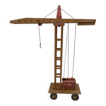 jouet grue en bois Déjou vintage années 60