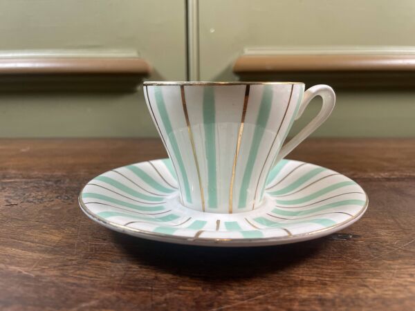 Service tasses Digoin Art Déco 6 tasses + sous-tasses vintage