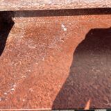 Meuble de toilette ancien en bois et marbre rouge