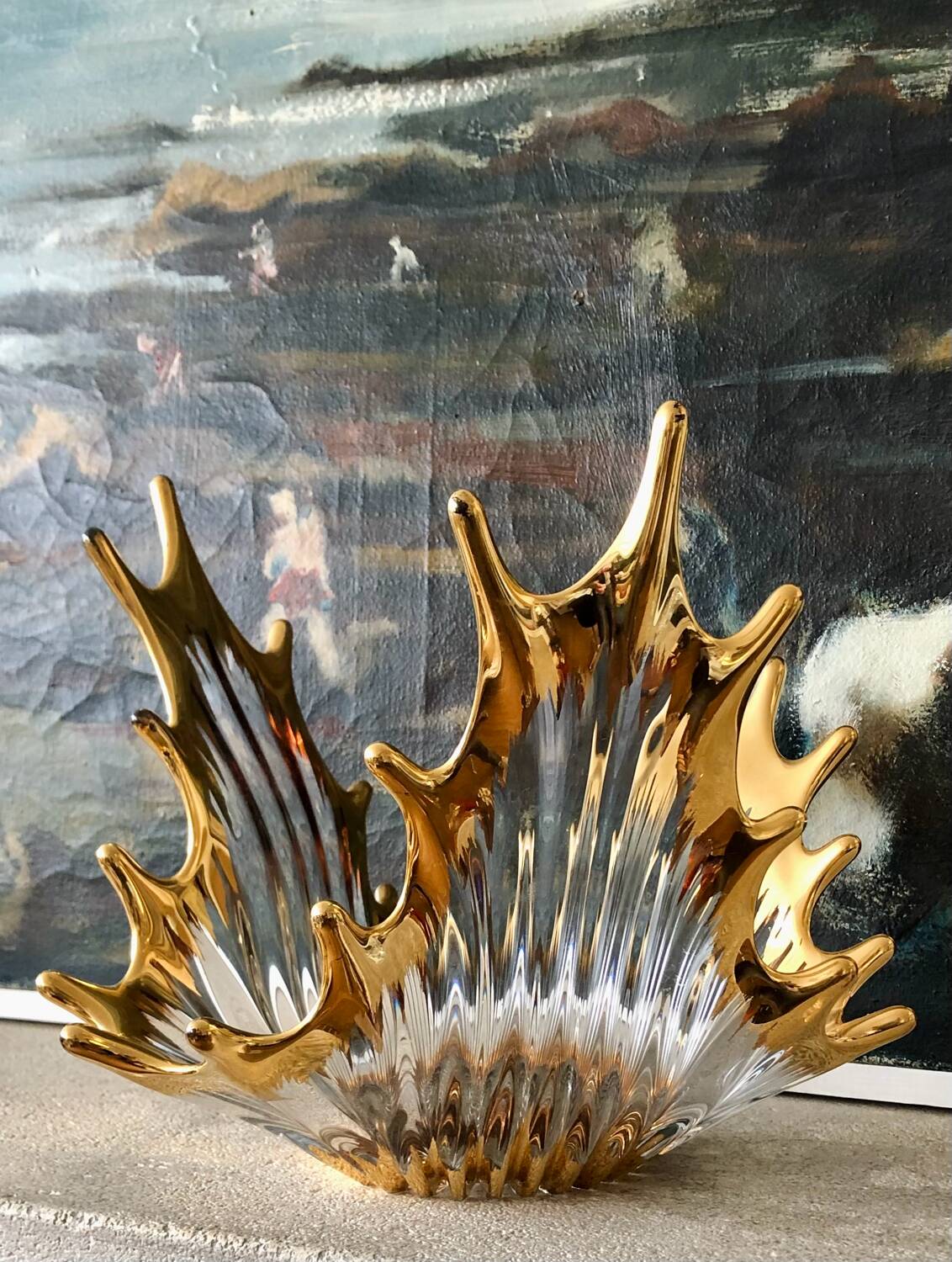 Bayel crystal bowl and gilding, 1950-60