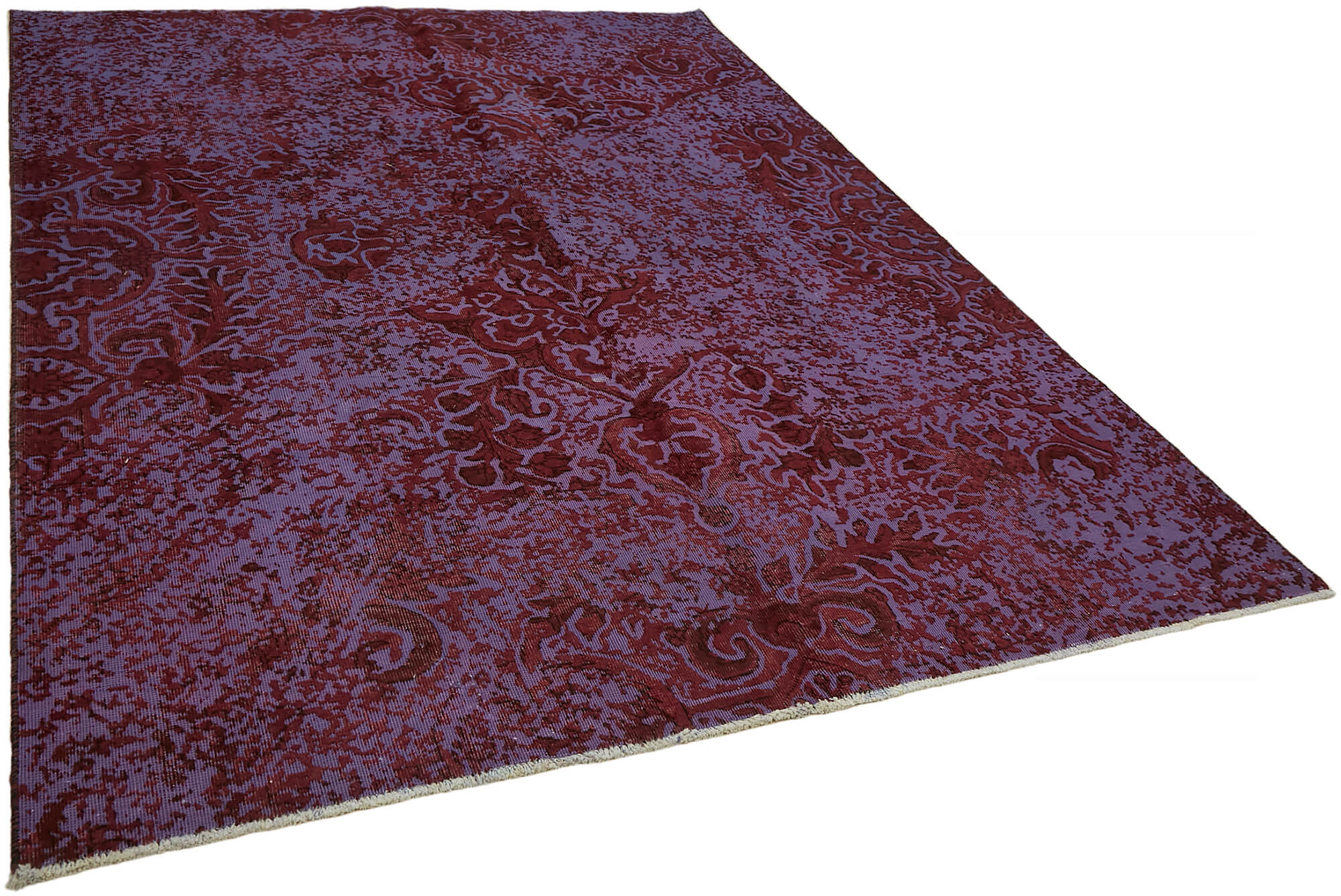 Handmade oriental contemporary 1980s 203 cm x 266 cm purple wool carpet
