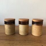 Set of 3 sandstone spice pots