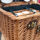 Picnic basket with white porcelain crockery