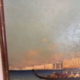 Huile sur panneau " Vue du grand canal de venise "XX siècle