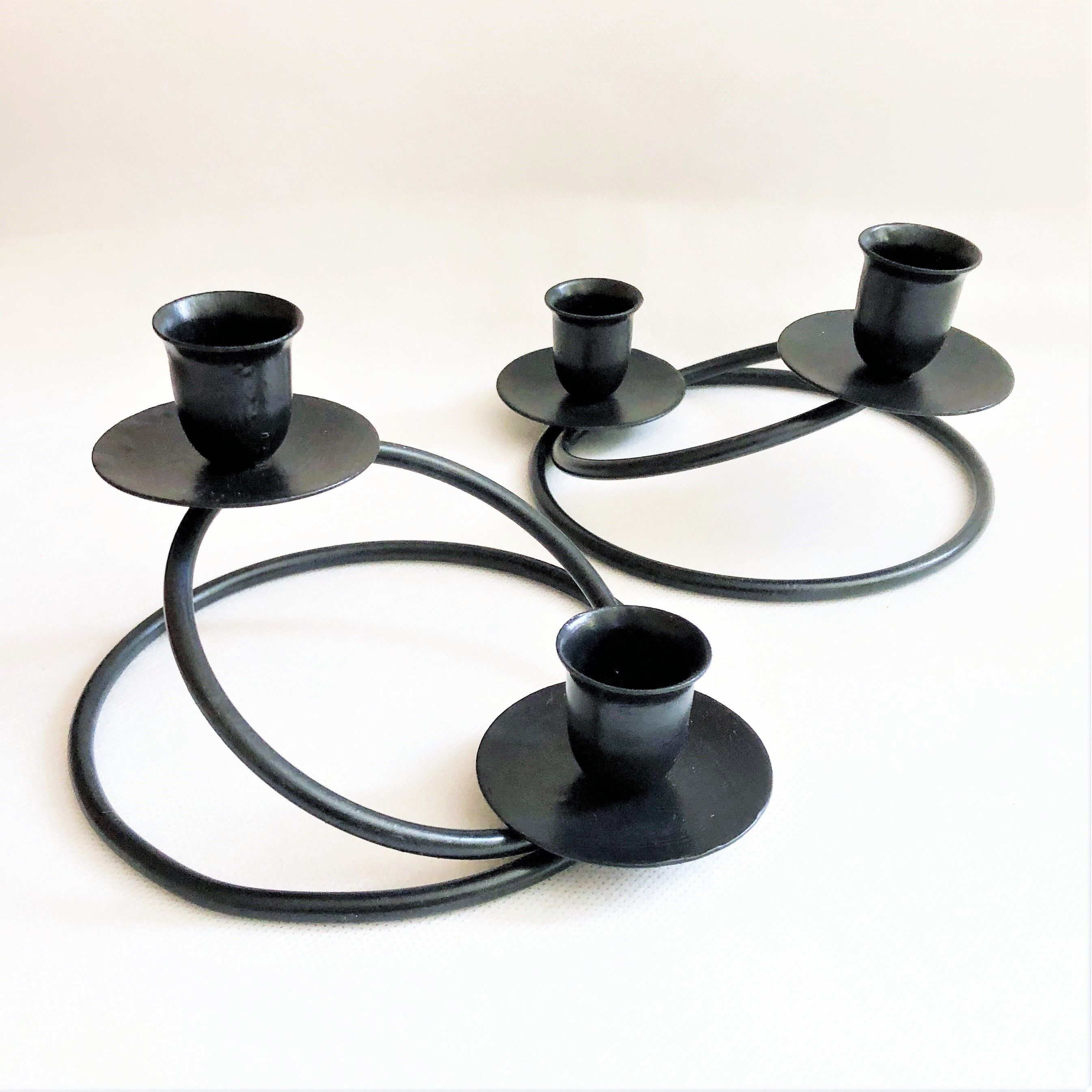 Pair of candlesticks candlesticks black wrought iron