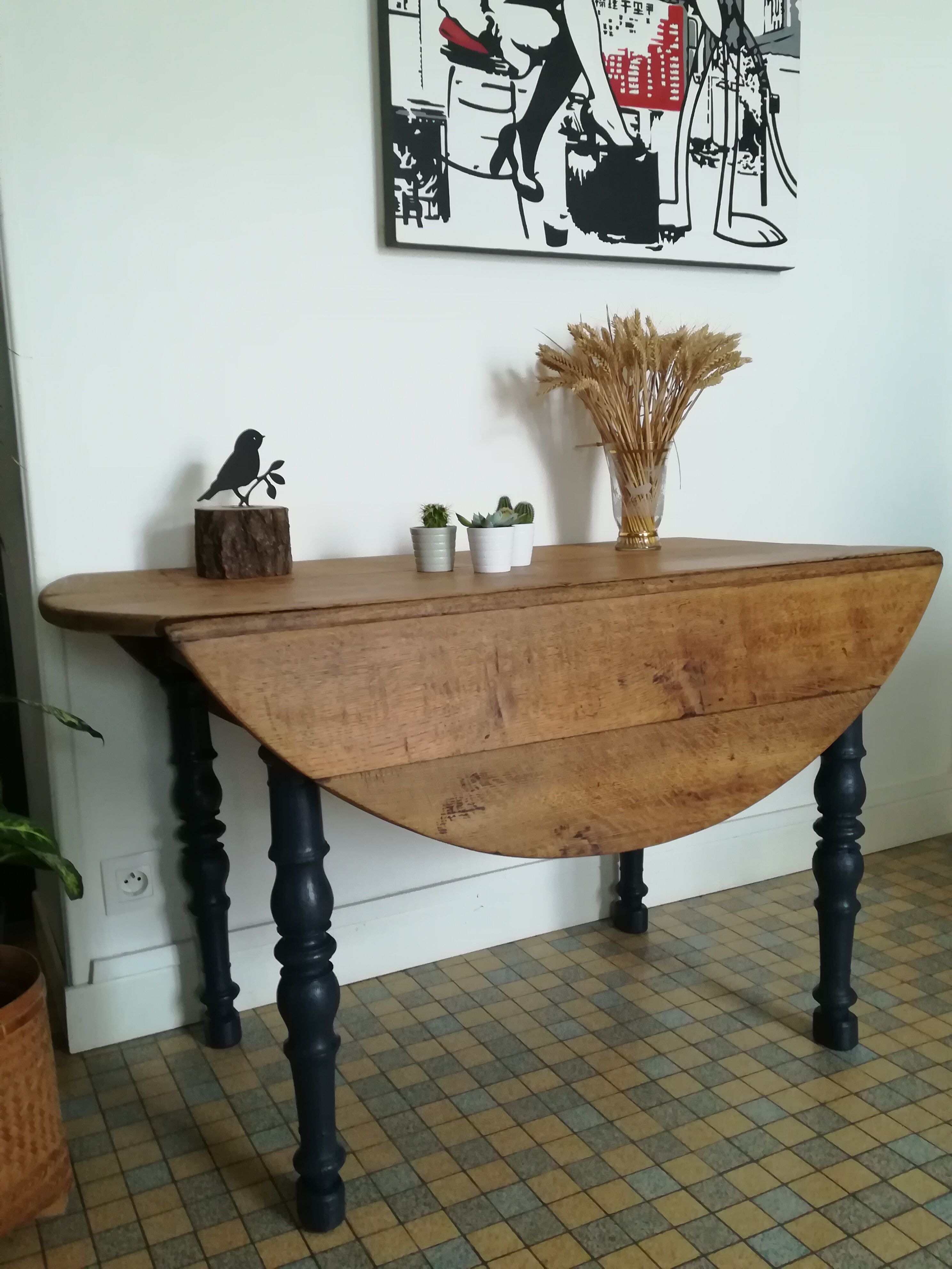 Table de ferme, à volets