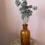 Amber glass bottle vase